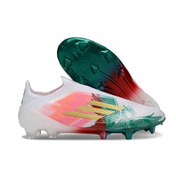 New adidas F50 Laceless Elite FG White Pink Green Gold