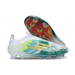 New adidas F50 Laceless Elite FG White Green Golden