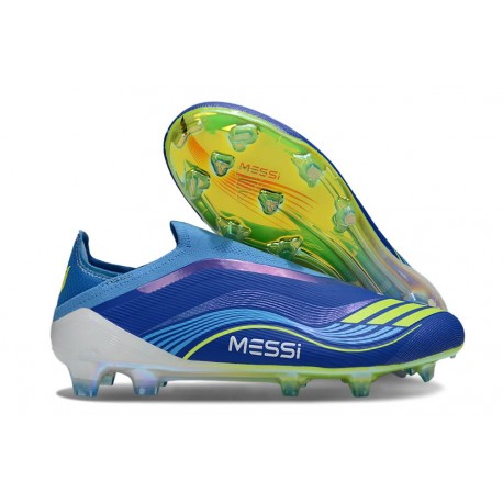 adidas F50 Laceless Elite FG X MESSI Team Royal Blue Solar Yellow Semi Blue Burst