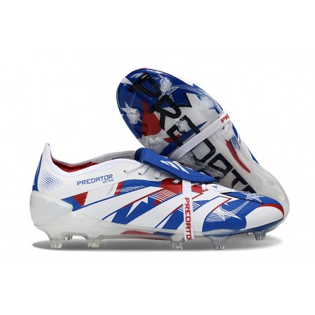 adidas Predator Elite Fold-Over Tongue FG White Blue Red