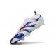 New adidas Predator 25 Elite Laceless FG White Blue Red