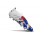 New adidas Predator 25 Elite Laceless FG White Blue Red