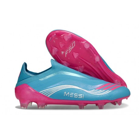 New adidas F50 Laceless Elite FG Messi Blue Pink