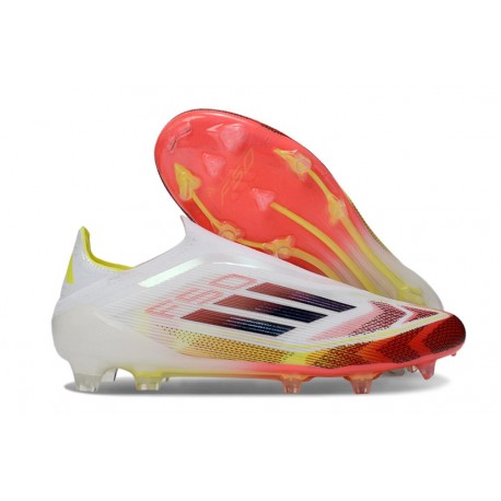New adidas F50 Laceless Elite FG White Black Solar Yellow