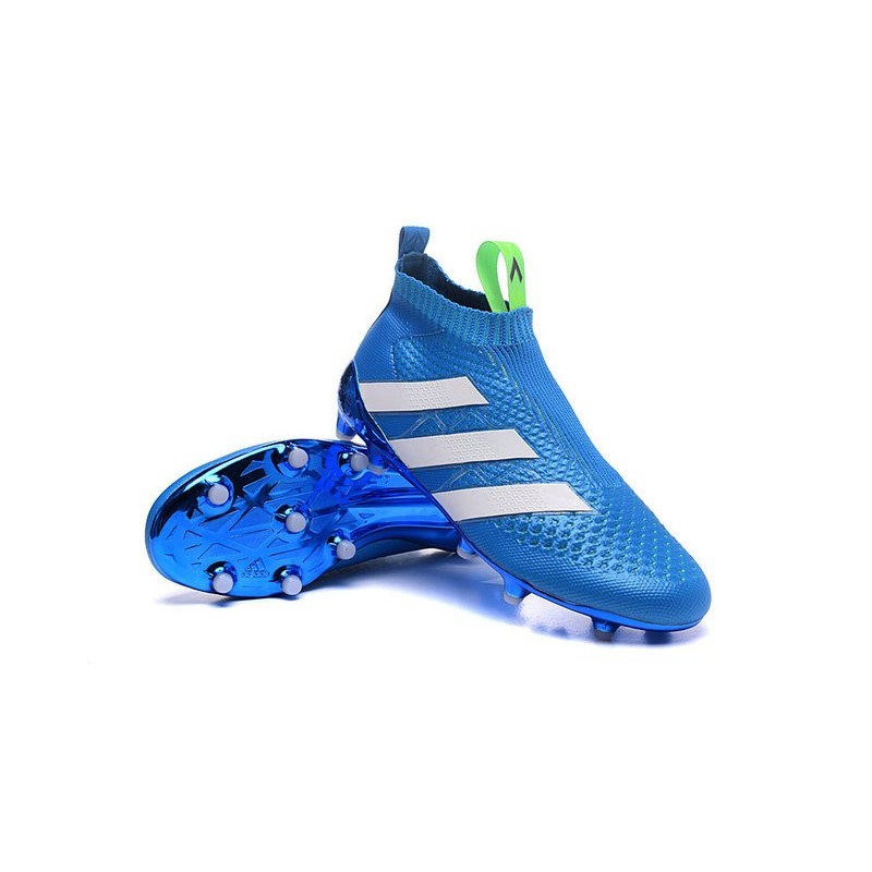 New 2016 adidas Ace16+ Purecontrol FG Soccer Boots Blue White
