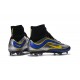 Newest Nike Nike Mercurial Superfly Heritage Football Cleats Silver Blue Yellow