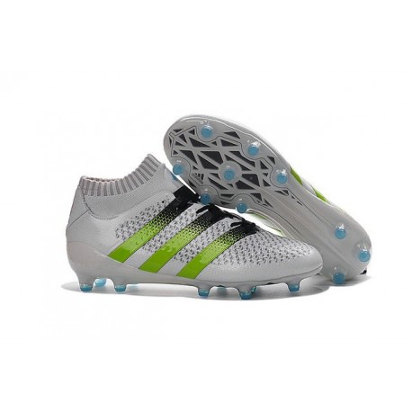 Men News adidas ACE 16.1 Primeknit FG/AG Football Cleats White Green Black