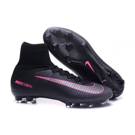 Cristiano Ronaldo Nike Mercurial Superfly V FG Football Cleats Black Pink