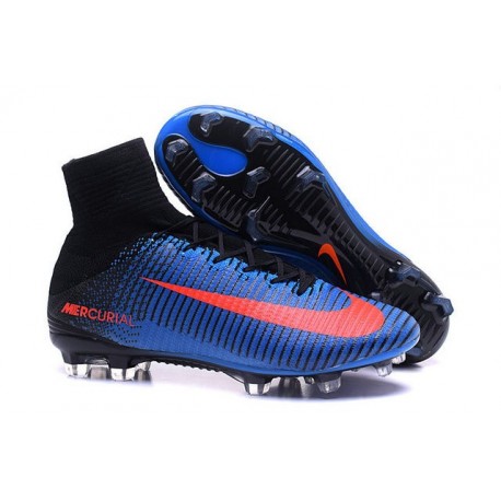 Cristiano Ronaldo Nike Mercurial Superfly V FG Football Cleats Blue Orange Black