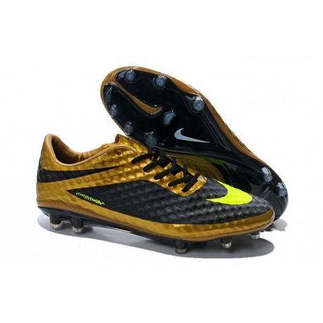 Nike HyperVenom Phantom FG Men's Firm Ground Soccer Boots Black Volt Gold