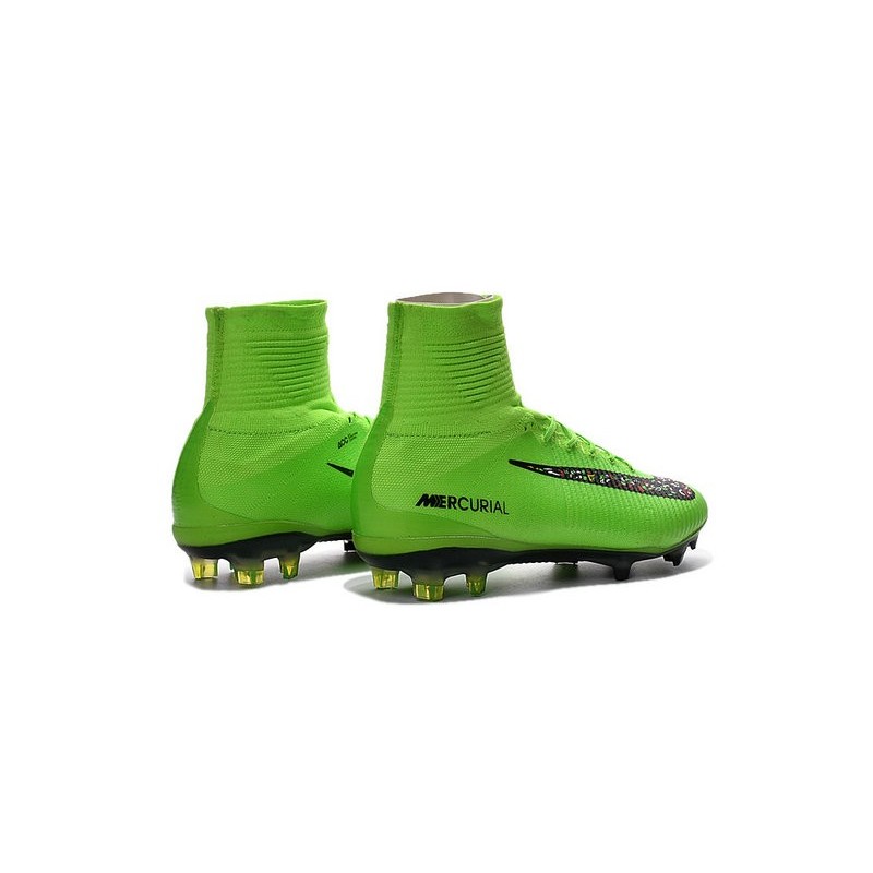 black and green nike boots