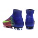 Nike Mercurial Superfly V FG High Top Firm Ground Shoes Blue Orange Green