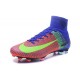 Nike Mercurial Superfly V FG High Top Firm Ground Shoes Blue Orange Green