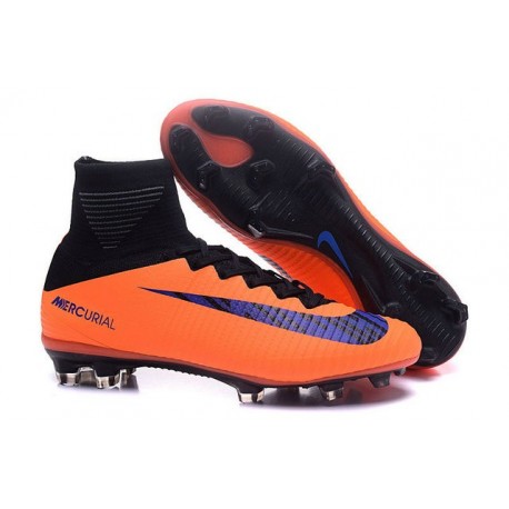 Nike Mercurial Superfly V FG Men Soccer Boots Orange Purple Black