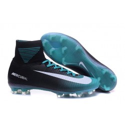 Nike Mercurial Superfly V FG Men Soccer Boots Black Blue White