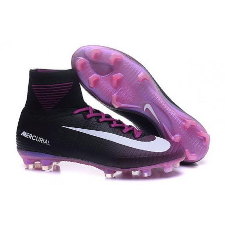 Nike Mercurial Superfly V FG Men Soccer Boots Black Purple White