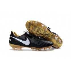 Nike Tiempo Legend VI FG ACC K-Leather Football Cleat Black Gold White