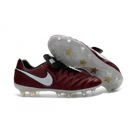 Nike Tiempo Legend VI FG ACC K-Leather Football Cleat Dark Red White