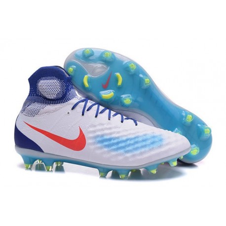 Nike Magista Obra 2 FG Mens Top Football Shoes White Blue