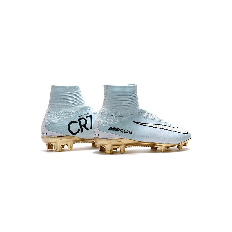 white and gold cr7 football boots
