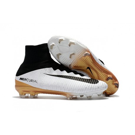 Nike News Mercurial Superfly 5 FG ACC Soccer Cleat White Black Gold