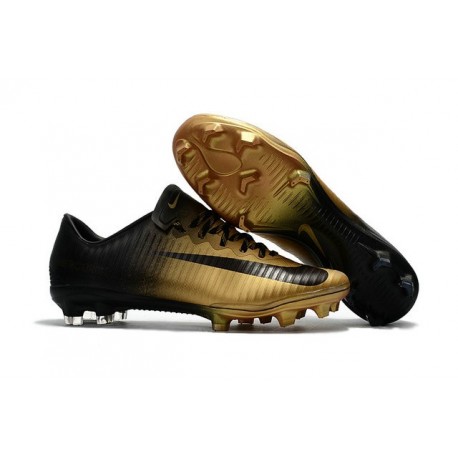 New Ronaldo Nike Mercurial Vapor XI FG Soccer Cleats Golden Black