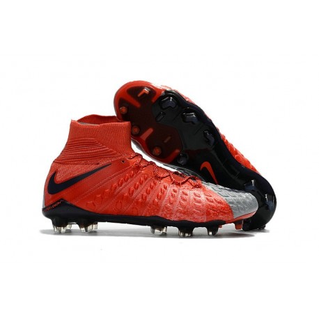 Top New Nike Hypervenom Phantom III DF FG Boots Red Grey Black