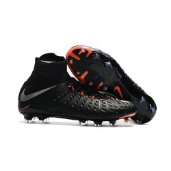 Top New Nike Hypervenom Phantom III DF FG Boots Black Silver Anthracite