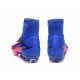 Nike Mercurial Superfly V FG Men High Top Boots Pink Blue White