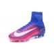 Nike Mercurial Superfly V FG Men High Top Boots Pink Blue White