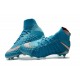 Nike Hypervenom Phantom III DF FG Tongueless Socccer Cleats - Blue White