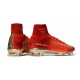 Nike Mercurial Superfly V CR7 FG Men High Top Boots Red Gold