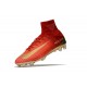 Nike Mercurial Superfly V CR7 FG Men High Top Boots Red Gold