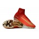 Nike Mercurial Superfly V CR7 FG Men High Top Boots Red Gold