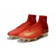 Nike Mercurial Superfly V CR7 FG Men High Top Boots Red Gold