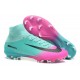 Nike Mercurial Superfly V FG Men High Top Boots Blue Pink Black