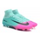 Nike Mercurial Superfly V FG Men High Top Boots Blue Pink Black