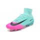 Nike Mercurial Superfly V FG Men High Top Boots Blue Pink Black