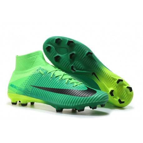 nike soccer cleats green and black