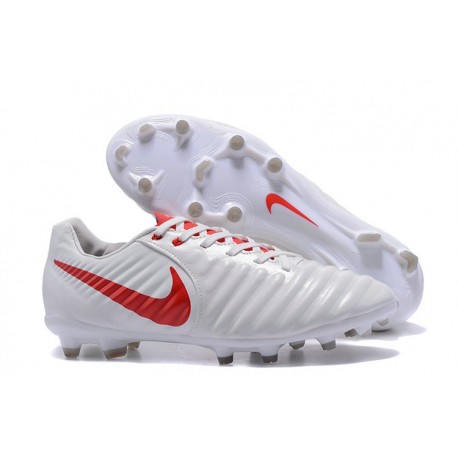 Nike Tiempo Legend VII FG 2017 Leather Soccer Cleats - White Red