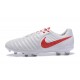 Nike Tiempo Legend VII FG 2017 Leather Soccer Cleats - White Red