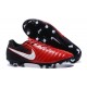 Nike Tiempo Legend VII FG 2017 Leather Soccer Cleats - Red White Black