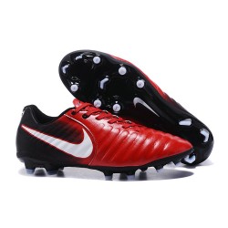 Nike Tiempo Legend VII FG 2017 Leather Soccer Cleats - Red White Black