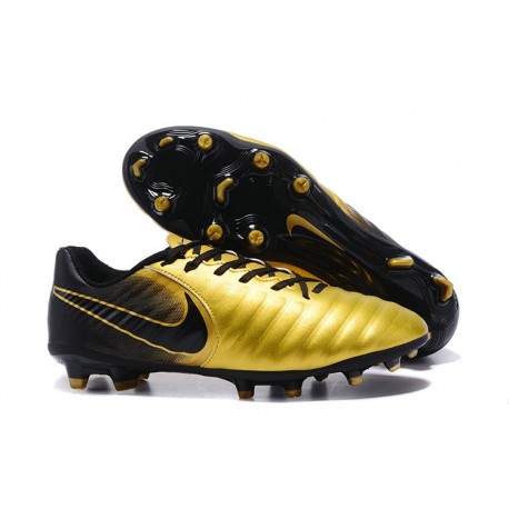 New Nike Tiempo Legend 7 FG K-leather Football Boots Gold Black