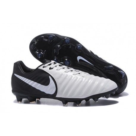 New Nike Tiempo Legend 7 FG K-leather Football Boots White Black