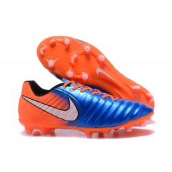 New Nike Tiempo Legend 7 FG K-leather Football Boots Blue Orange