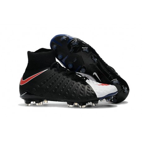 Nike Hypervenom Phantom III DF FG Tongueless Socccer Cleats - Black White Red