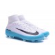 New Nike Mercurial Superfly 5 FG Firm Ground Soccer Cleats - White Blue Black