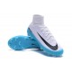 New Nike Mercurial Superfly 5 FG Firm Ground Soccer Cleats - White Blue Black