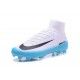New Nike Mercurial Superfly 5 FG Firm Ground Soccer Cleats - White Blue Black